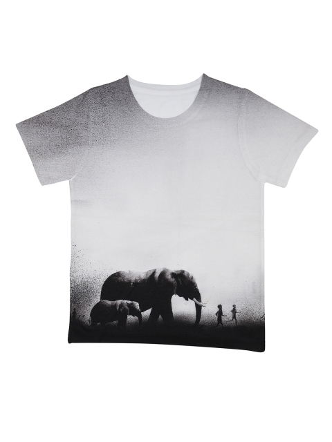 

Wear Your Mind Boys White Printed Round Neck T-shirt