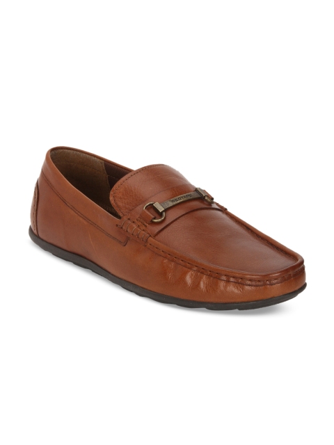 

Red Tape Men Tan Brown Leather Horsebit Loafers