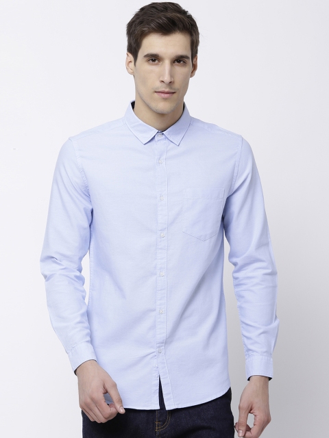 

Black coffee Men Blue Slim Fit Solid Semiformal Shirt
