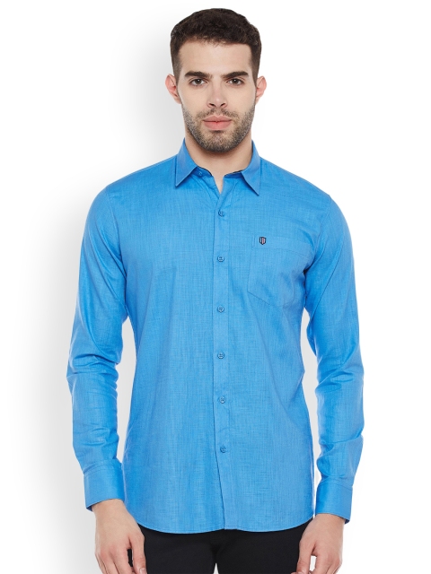 

Duke Men Blue Slim Fit Solid Casual Shirt
