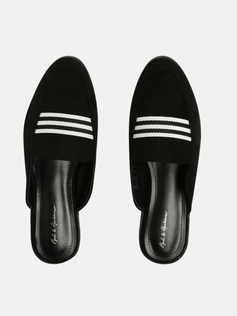 

Mast & Harbour Women Black Striped Mules