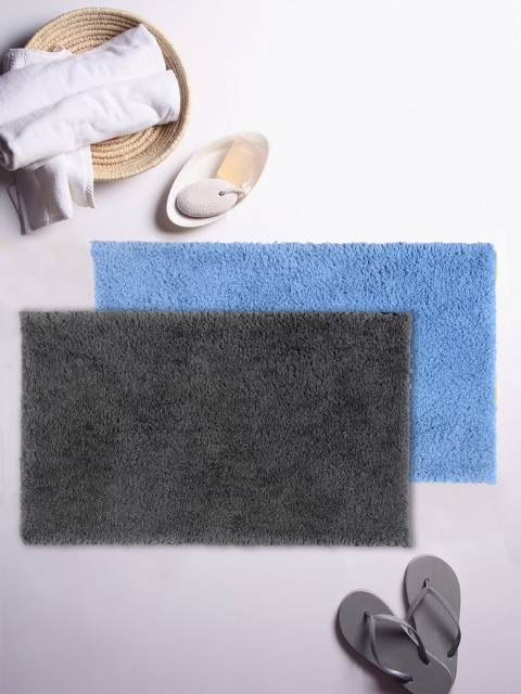 

CORE Designed by SPACES Set of 2 Drylon Rectangular Bath Rugs, Blue
