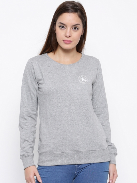 

Converse Women Grey Solid Sweatshirt