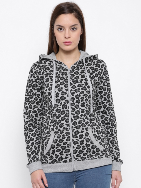 

Converse Women Grey & Black Printed Hooded Sweatshirt