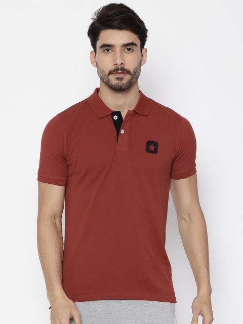 

Converse Men Rust Brown Polo T-shirt