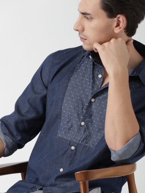

INVICTUS Men Blue Slim Fit Solid Casual Shirt
