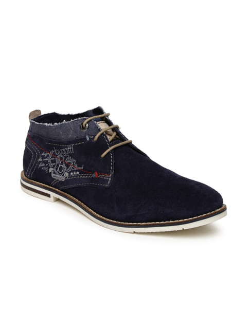 

Bugatti Men Blue Fedele Suede Derbys, Navy blue