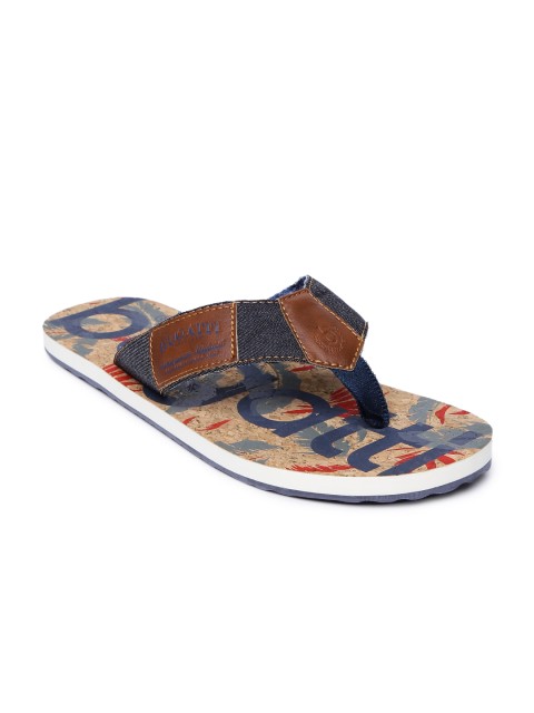 

Bugatti Men Blue & Beige Printed Tirreno Flip-Flops