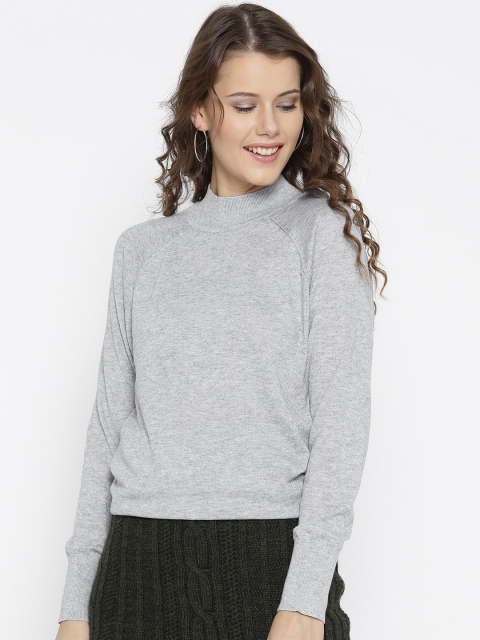 

FOREVER 21 Women Grey Melange Solid Sweater