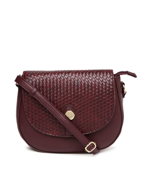 

Caprese Burgundy Textured Sling Bag