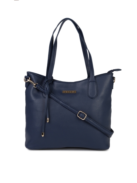 

Caprese Navy Blue Solid Tote Bag