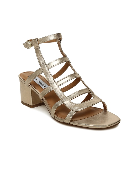 

Steve Madden Women Gold-Toned Leather Heels
