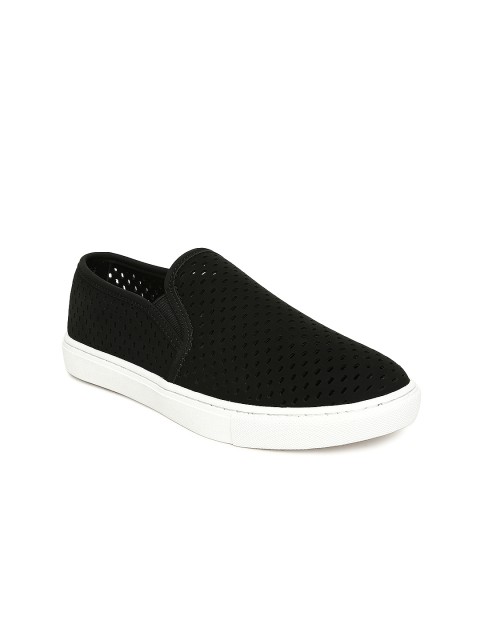 

Steve Madden Women Black ELOUISE Slip-On Sneakers with Cut-Out Detail