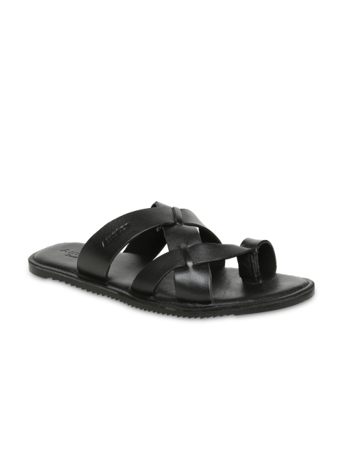 

Amster Men Black Genuine Leather Sandals