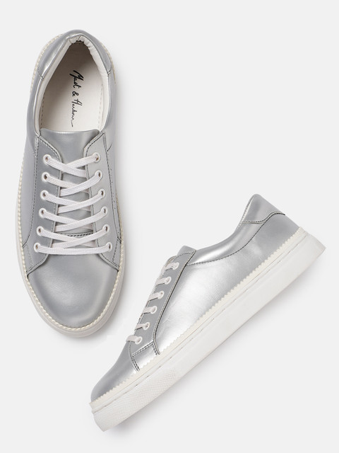 

Mast & Harbour Women Silver-Toned Sneakers