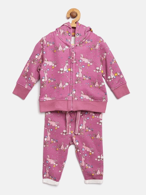 

mothercare Girls Pink Floral Print Clothing Set