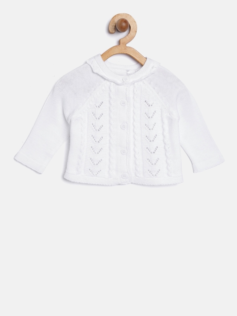 

mothercare Girls White Self-Design Cardigan