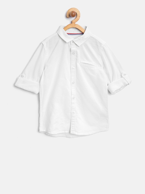 

mothercare Boys White Comfort Fit Solid Casual Shirt