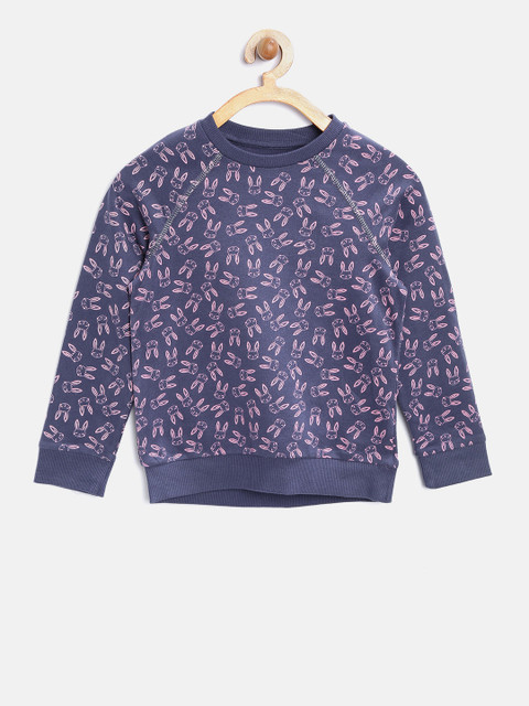 

mothercare Girls Navy Blue & Pink Printed Sweatshirt