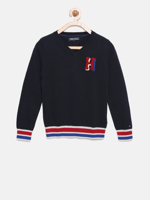 

Tommy Hilfiger Boys Navy Blue Solid Sweater