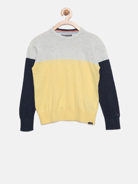 

Tommy Hilfiger Boys Grey & Yellow Colourblocked Sweater