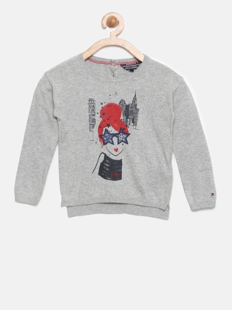 

Tommy Hilfiger Girls Grey Printed Pullover