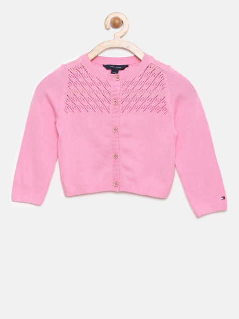 

Tommy Hilfiger Girls Pink Solid Cardigan