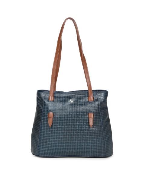 

Hidesign Blue Textured Leather Shoulder Bag