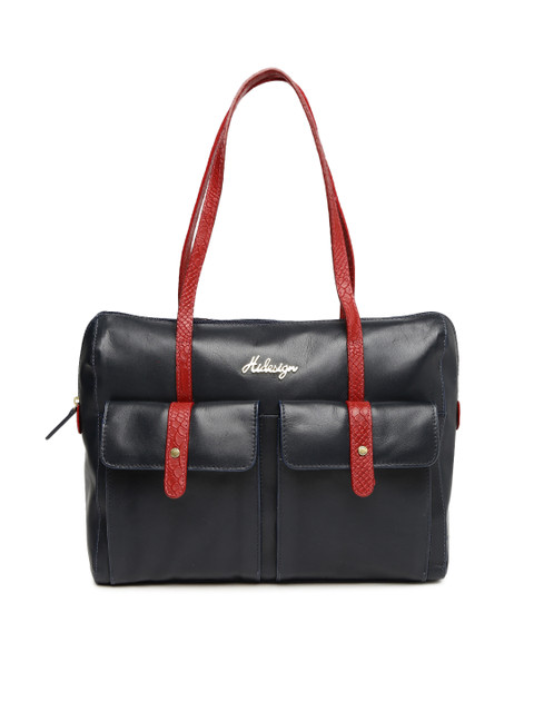 

Hidesign Navy Blue Solid Shoulder Bag