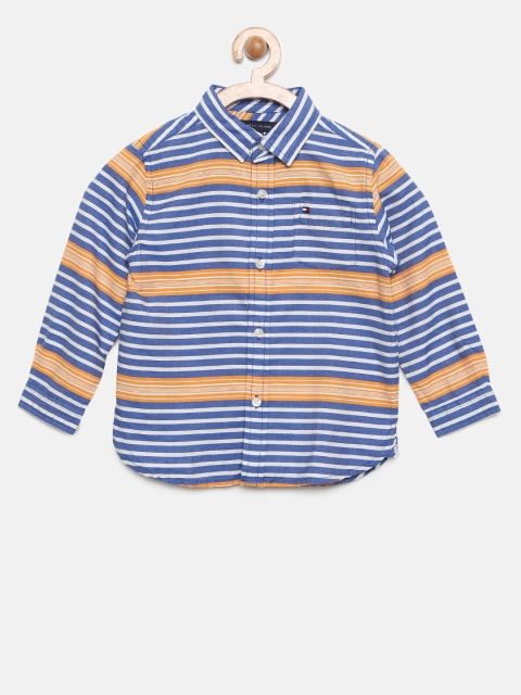 

Tommy Hilfiger Boys Blue & White Striped Casual Shirt