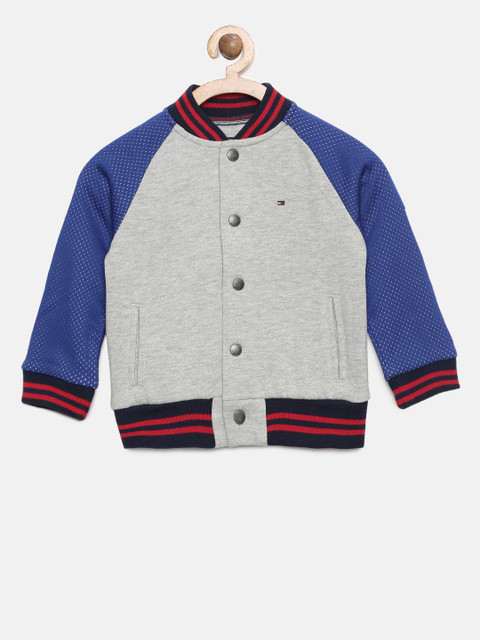 

Tommy Hilfiger Boys Grey Melange & Blue BASEBALL Sweatshirt
