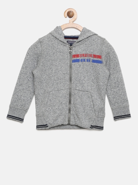 

Tommy Hilfiger Boys Grey Melange Hooded Sweatshirt