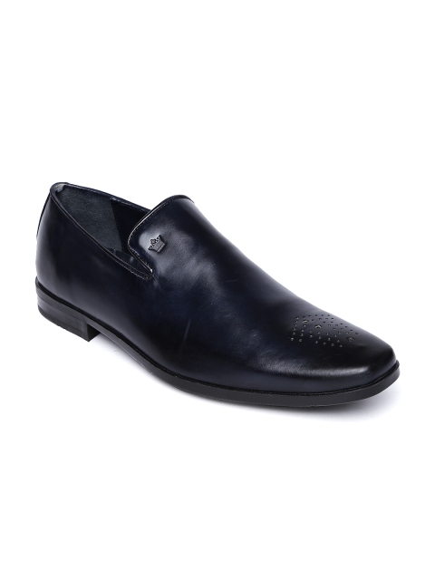 

Louis Philippe Men Navy Leather Semiformal Slip-Ons, Navy blue