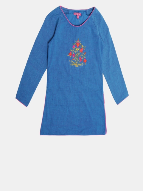 Biba Girls Blue Kurti available at myntra for Rs.539