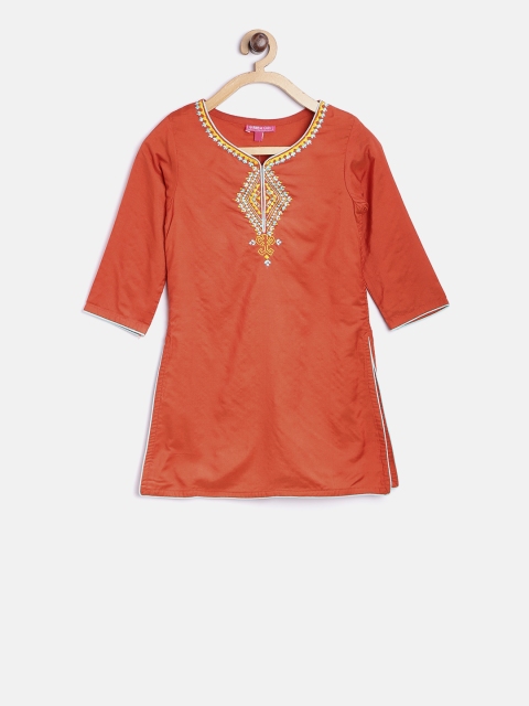 Biba Girls Orange Kurti available at myntra for Rs.479