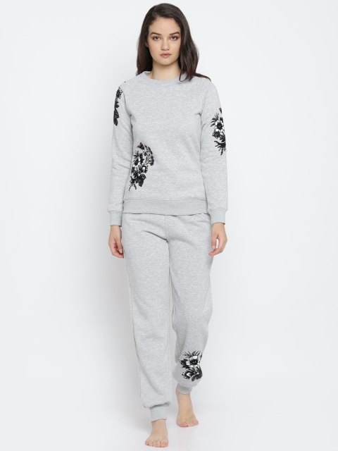 

Sweet Dreams Grey Melange & Black Printed Night Suit 2169G7CO