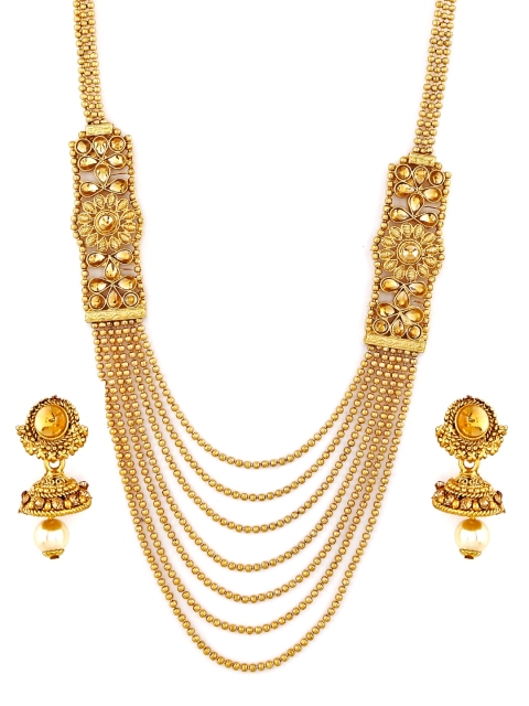 

Zaveri Pearls Gold-Toned Multistranded Jewellery Set