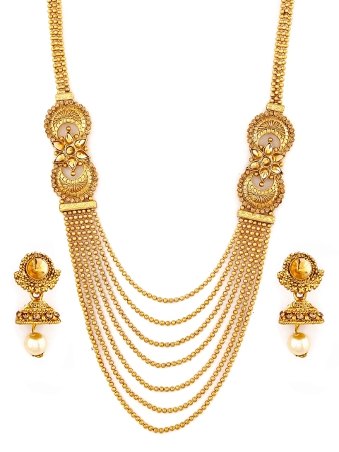 

Zaveri Pearls Gold-Toned Multistranded Jewellery Set
