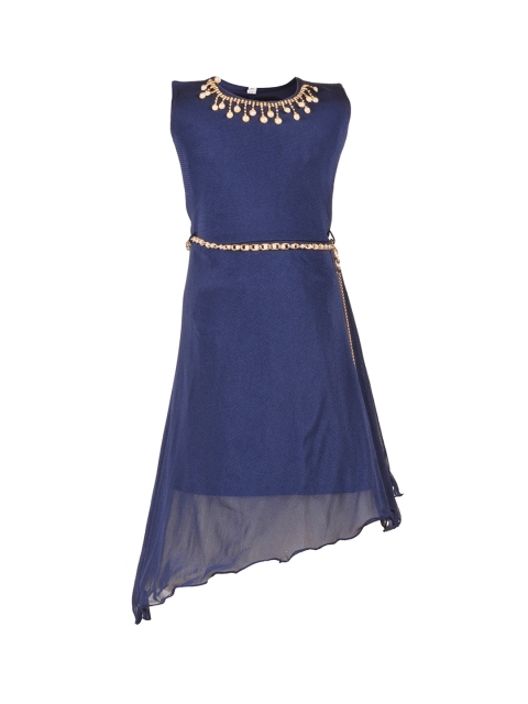 

Aarika Girls Navy Blue Solid A-Line Dress