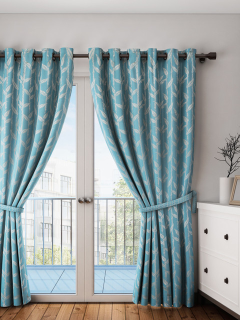 

Dreamscape Blue Grey Single Printed Door Curtain