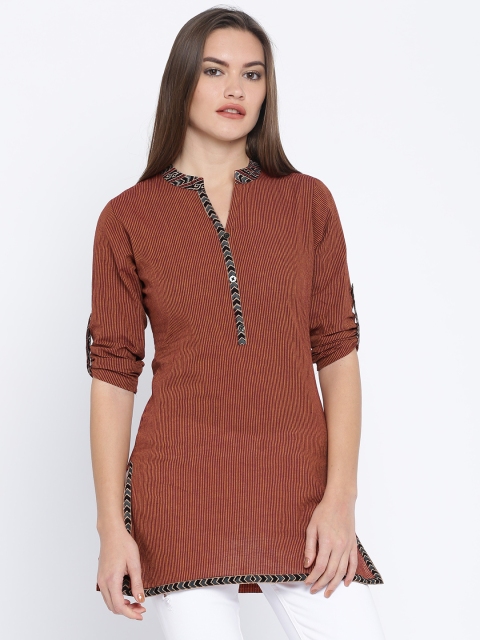 

Soch Maroon & Orange Striped Tunic