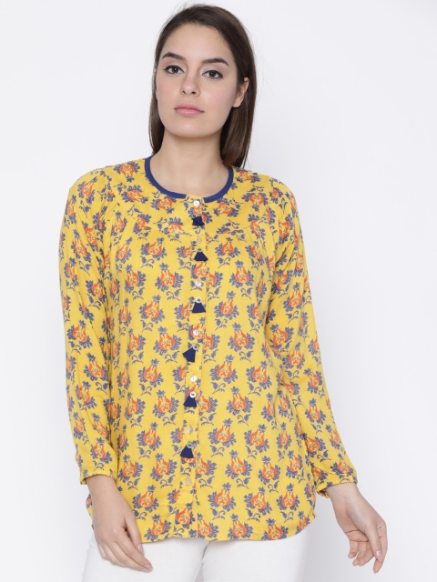 

Soch Yellow & Blue Printed Tunic