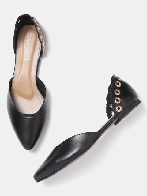 

DressBerry Women Black Solid Synthetic Ballerinas