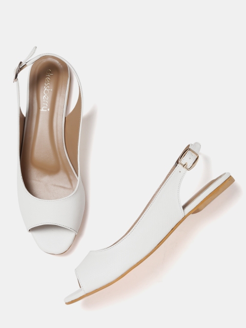 

DressBerry Women Off-White Solid Flats