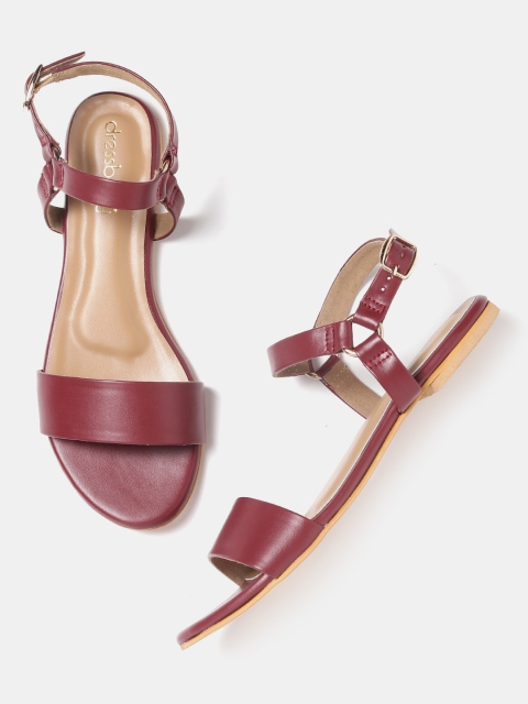 

DressBerry Women Maroon Open Toe Flats