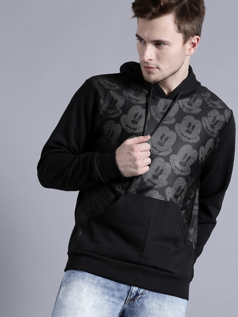 

Kook N Keech Disney Men Black Printed Hooded Sweatshirt