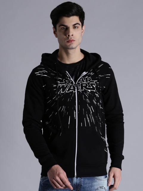 

Kook N Keech Star Wars Men Black Printed Hooded Sweatshirt