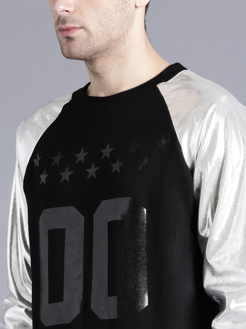 

Kook N Keech Men Black & Silver Printed Sweatshirt