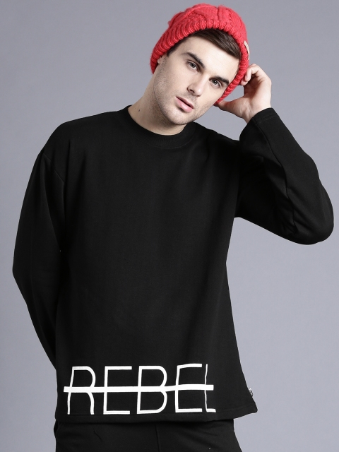 

Kook N Keech Men Black Printed Detail Sweatshirt