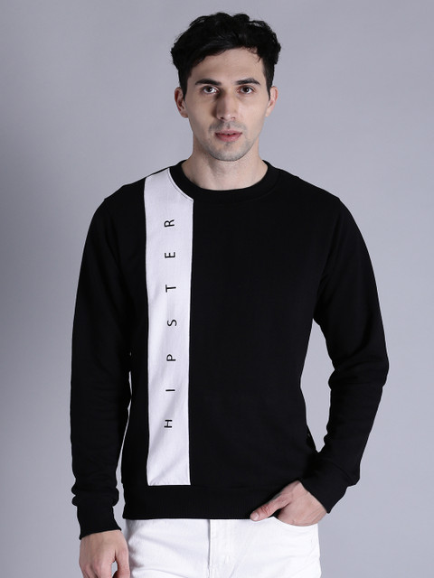 

Kook N Keech Men Black & White Printed Sweatshirt